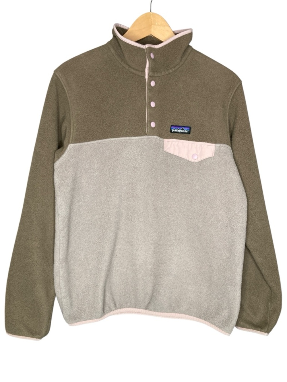 Small Women’s Patagonia Snap T Synchilla Fleece Pullover Jacket Layer Coat Brown